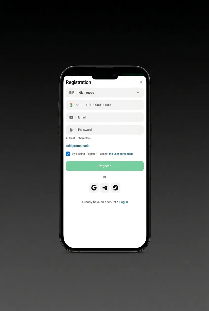 1win app home screen showing 4-step bet placement process for cricket, football, and kabaddi sports betting