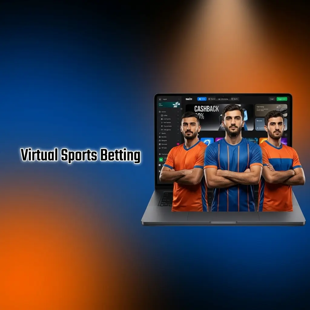 Virtual sports betting on 1win featuring simulated cricket, football, horse racing and basketball events running 24/7