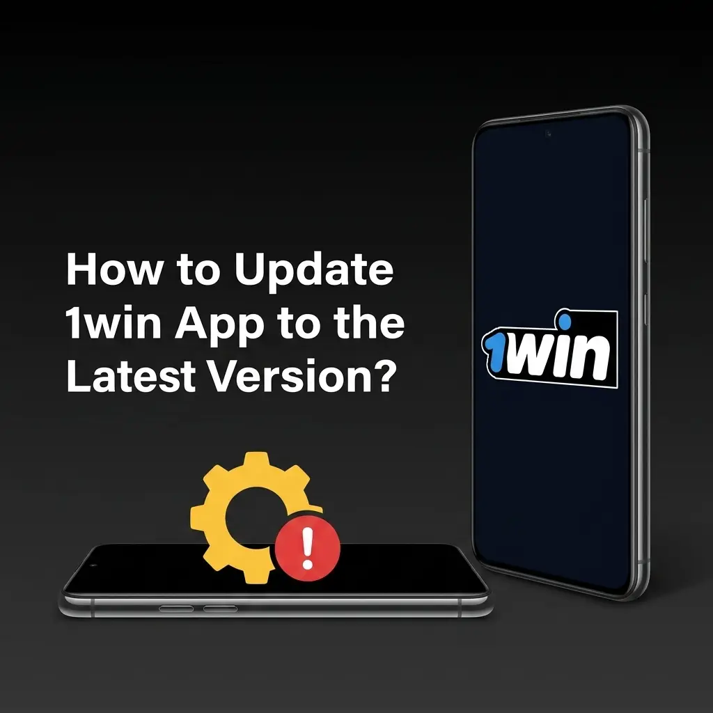 1win app update process shown on Android and iOS devices with APK download and Safari PWA auto-refresh steps